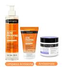Kit Sabonete Acne Proofing Antioleosidade + Esfoliante Acne Proofing+ Face Care Antissinais Reparador 100g Neutrogena