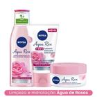 Kit Sabonete Facial 3 em 1 150g + Tônico 200ml + Gel Creme Hidrante 50g Nivea Aqua Rose