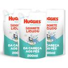 Kit Sabonete Huggies Liquido 200ml Refil Extra Suave 3 Unidades