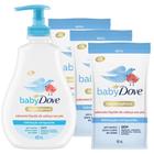 Kit Sabonete Líquido Baby Dove da Cabeça aos Pés Hidratação Enriquecida 400ml + 3 Refis 180ml