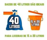 Kit Saco De Lixo 100un 100l E 100un 40l Preto Reforçado