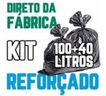 Kit Saco De Lixo 100un 100l E 100un 40l Preto Reforçado