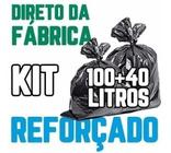 Kit Saco De Lixo 100un 100l E 100un 40l Preto Reforçado