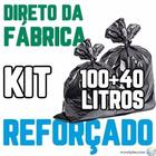 Kit Saco De Lixo 100Un 100L E 100Un 40L Preto Reforçado