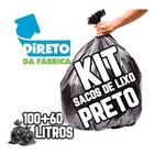 Kit Saco De Lixo 200Un 100L E 200Un 60L Preto Reforçado