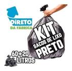 Kit Saco De Lixo 200un 60l Super E 50un 20l Reforçado Preto