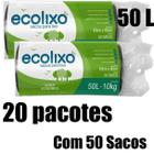 Kit Saco De Lixo 50L Preto C/50 Super Economico (20 Pacotes)