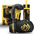 Kit Saco De Pancada Luva Boxe Infantil Pretorian - Amarelo e Preto - Ebn - GERAL