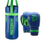 Kit Saco De Pancada Luva Boxe Muay Thai Infantil - Pretorian