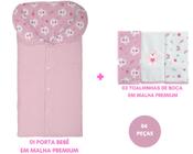 Kit saco porta bebê+panos de boca de malha premium-enxoval - BABY JOY