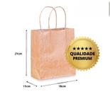 Kit Sacolas Kraft Pequeno 18x11x28cm 80g