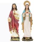 Kit sagrado coração de jesus + imaculado coração de maria 20 cm ángelus