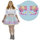 Kit Saia Junina Adulta Quadrilha Festa Caipira - Floral Pop It + 2 Laços - Moderna Meninas