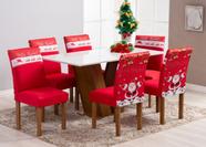 Kit Sala De Jantar Natal - Capa Cadeira 4 Peças Com Elástico - HomeDecor DL