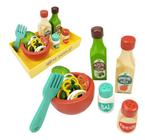 Kit Salada De Madeira Brinquedo Educativo 16 Pçs Comidinha