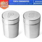 Kit Saleiro e Pimenteiro em Aço Inox Porta Contimentos Cozinha Tempero Sal