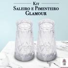 Kit Saleiro e Pimenteiro Glamour Linha Crsital Acrilico - 2 pç