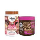 Kit Salon Line Kids Cheirinho de Chocolate Creme de Pentear 1kg + Gelatina 550g