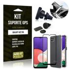 Kit Samsung A22 5G Suporte Veicular Magnético + Capa Anti Impacto + Película Vidro 3D - Armyshield