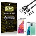 Kit Samsung S20 FE Cabo Magnético 2 Metros + Capinha + Película 3D - Armyshield