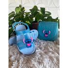 Kit Sandália e Bolsa Stitch Infantil Disponível em Azul, Rosa Bebê e Preto