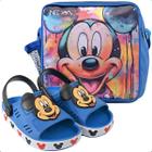 Kit Sandália Papete Macio Com Lancheira Escolar Disney Masculino Original