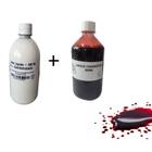 kit Sangue Falso Artificial 500ml + Látex 500ml p/ Festa, cosplay