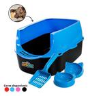 Kit Sanitário Gatos Sandbox Fácil Higienização Pet Cor Azul