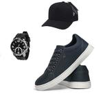 Kit Sapatenis Masculino Casual Com Relogio e Bone Exclusivo