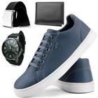 Kit Sapatenis Masculino Estiloso Casual Skateboard + Relógio + Cinto e Carteira