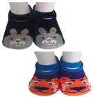 Kit Sapatilha antiderrapante Plin Baby - Coelho azul + Tigre