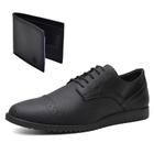Kit Sapato Oxford Classico Ec Shoes com Cadarço Sola Borracha Leve e Carteira