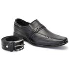 Kit Sapato Social Cinto Masculino Couro Elástico Conforto