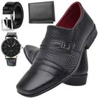 Kit Sapato Social Masculino Dhl Preto + Cinto + Carteira + Relógio
