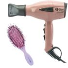 Kit - secador de cabelo lion ls07 2150w rosa 127v + escova mq 1795 prime thermal ceramic mistas 19mm