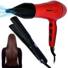 KIT SECADOR DE CABELO PROFISSIONAL E CHAPINHA BIVOLT 356ºF