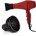 Kit - secador de cabelo profissional taiff style red 2000w 127v + difusor de ar universal gama