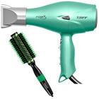 Kit - secador taiff fox ion 3 soft green 2200w 220v + escova proart metalica verde 25mm epm02b