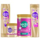 Kit Seda Boom Definição Cebelo Cacheados Curvadura Creme Pentear 1kg