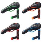 Kit Selim Bicicleta MTB Vazado GTS + Par de Manoplas Coloridas