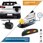 Kit Sensor de Ré Branco + Câmera de Ré Traseira Jac J5 2010 2011 2012 2013 2014 2015 2016 Estacionamento Aviso Sonoro