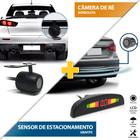 Kit Sensor de Ré Cinza + Câmera de Ré Traseira Honda City 2015 2016 2017 2018 2019 2020 Estacionamento Aviso Sonoro Chumbo Grafite