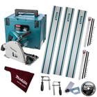 Kit Serra Circular SP6000J Makita 3Trilho 2Conector Sargento Coletor Ângulo Disc