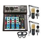 Kit Setup Podcast Mesa BT + 02 Microfones Condensador Profissional