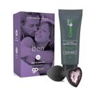 Kit Sexo Anal Plug de Silicone Ben Preto e Gel Lubrificante e Dessensibilizante Super Confort