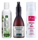 Kit Shampoo Agua De Aloe Balsamo Rosa Pele Sensível Livealoe