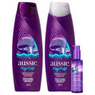 Kit Shampoo Aussie Mega Moist Super Hidratação 360ml + Condicionador 360ml + Leave-in Serum Aussie Non Stop Hydration 95ml