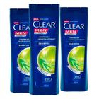 Kit Shampoo Clear Men Anticaspa Controle E Alívio Da Coceira 400ml - 3 Unidades