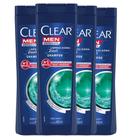 Kit Shampoo Clear Men Anticaspa Limpeza Diária 2 Em 1 400ml - 4 Unidades