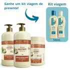 Kit Shampoo Condicionador Banho de Creme Bio Extratus Umectante 1L + Kit viagem